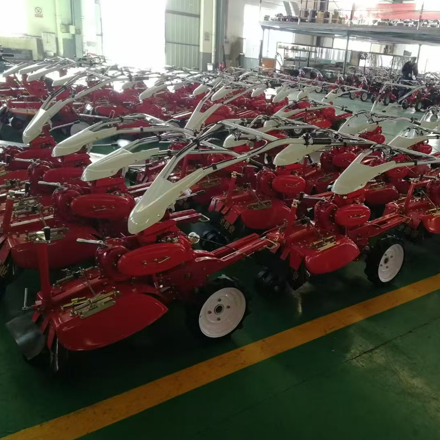 Garden management machines ready for inspection in the factory